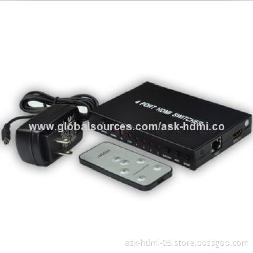 HDMI Switcher 4 x 1, 1.4V, Full HD 1,080P, 5V DC/2A Power Supply